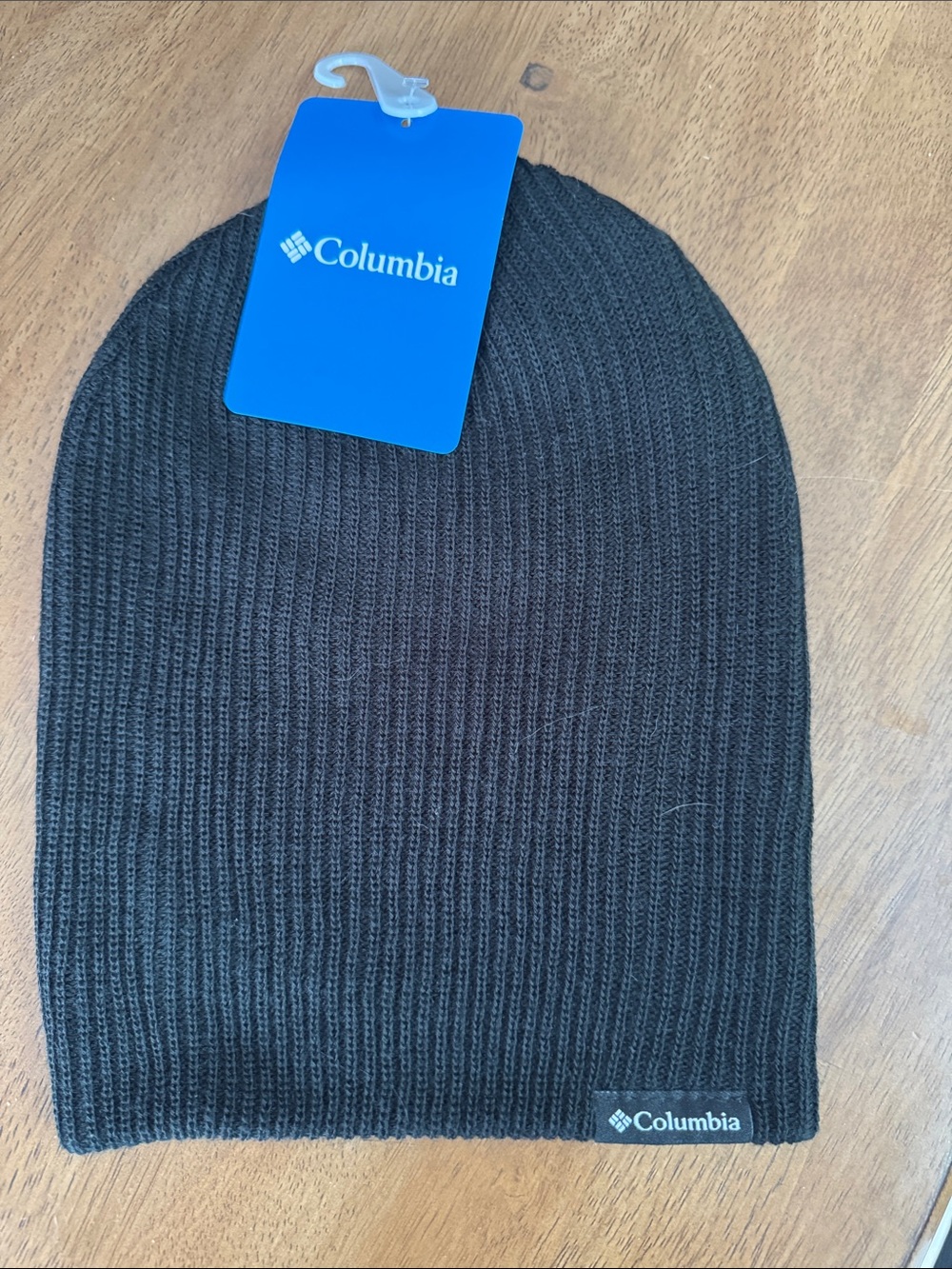 Columbia Men's Black Ribbed Knit Beanie